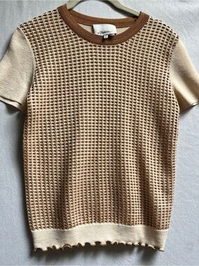 3.1 Phillip Lim Wool Blend Crochet Knit Top Size Small